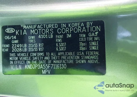 2015 Kia Soul + z USA, uszkodzony, nr VIN KNDJP3A55F7116130